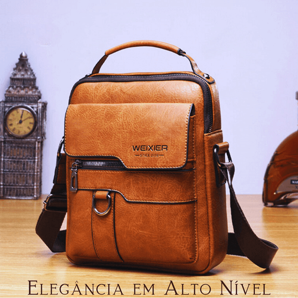 Bolsa Crossbody Couro Weixier + [LEVE GRÁTIS] EBook 10 Coisas que Faz um Homem Elegante